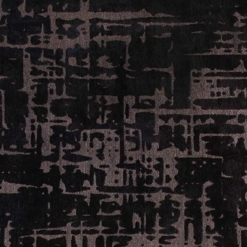 8' Black And Gray Abstract Washable Round Rug Photo 3