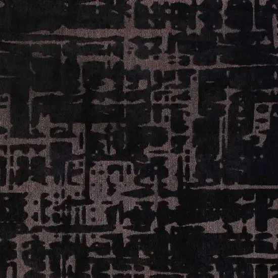 8' Black And Gray Abstract Washable Round Rug Photo 8