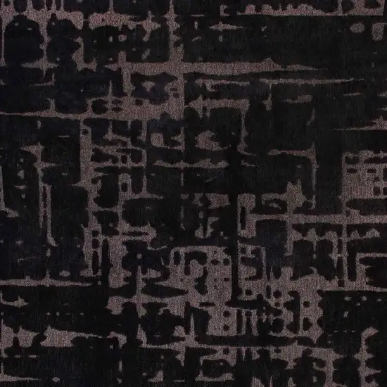 10' Black And Gray Abstract Washable Runner Rug Photo 3