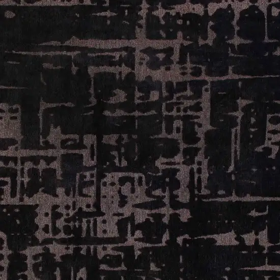 10' Black And Gray Abstract Washable Runner Rug Photo 9