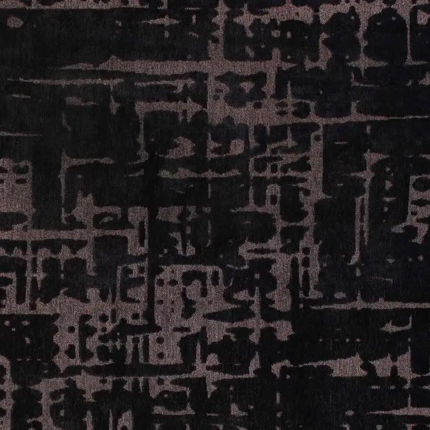 10' Black And Gray Abstract Washable Runner Rug Photo 9