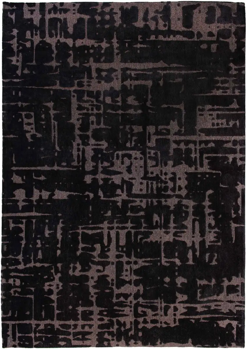 10' Black And Gray Abstract Washable Runner Rug Photo 2