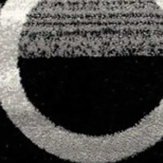 16' Black And Gray Geometric Runner Rug Photo 5