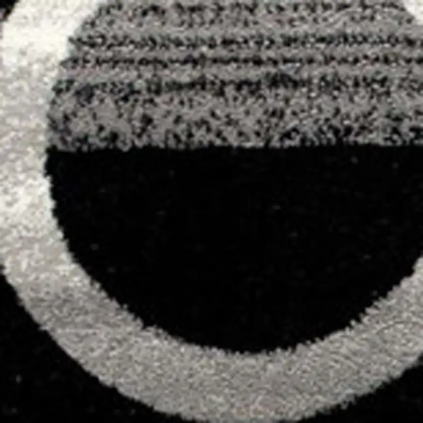 16' Black And Gray Geometric Runner Rug Photo 4