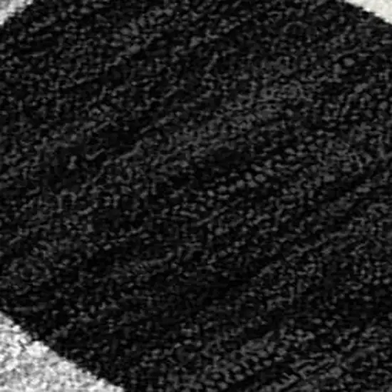 8' Black And Gray Round Abstract Washable Indoor Outdoor Area Rug Photo 1