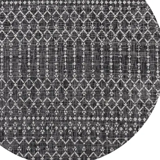 9' Black And Gray Round Trellis Indoor Outdoor Area Rug Photo 2
