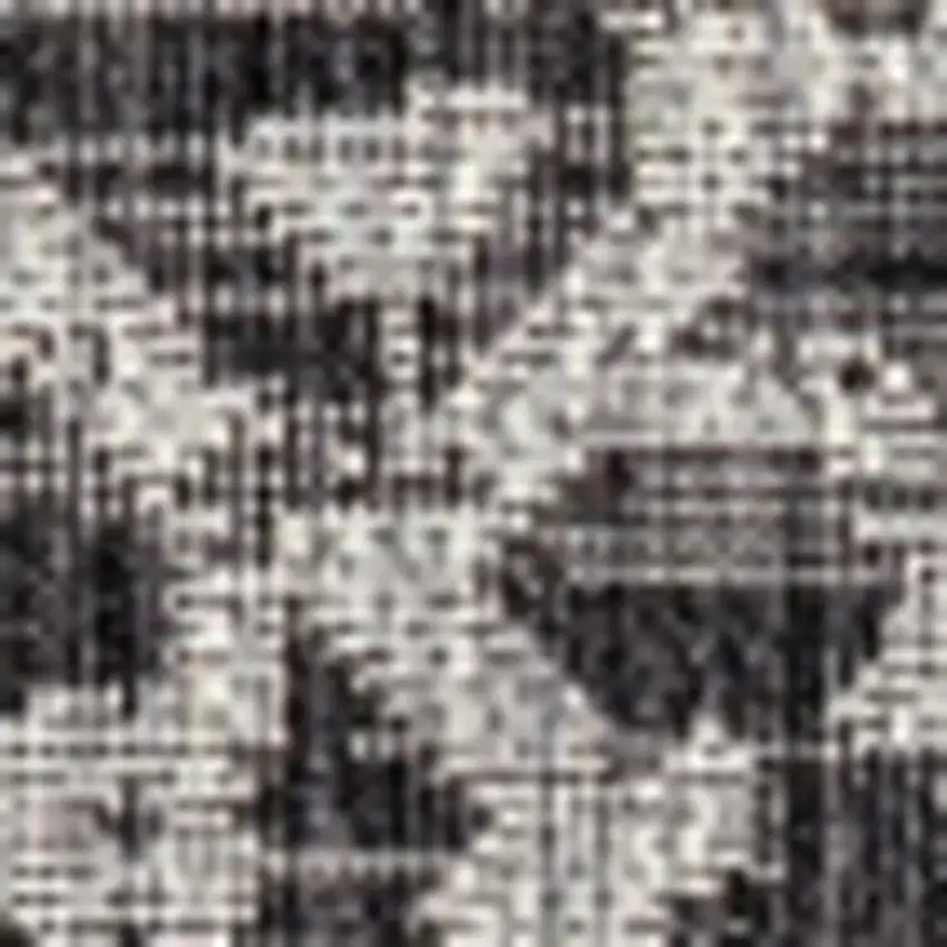 4' Black And Gray Square Medallion Indoor Outdoor Area Rug Photo 2