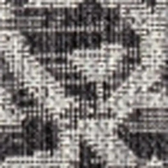 6' Black And Gray Square Medallion Indoor Outdoor Area Rug Photo 2