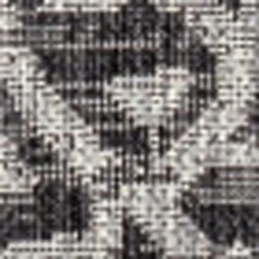 6' Black And Gray Square Medallion Indoor Outdoor Area Rug Photo 2