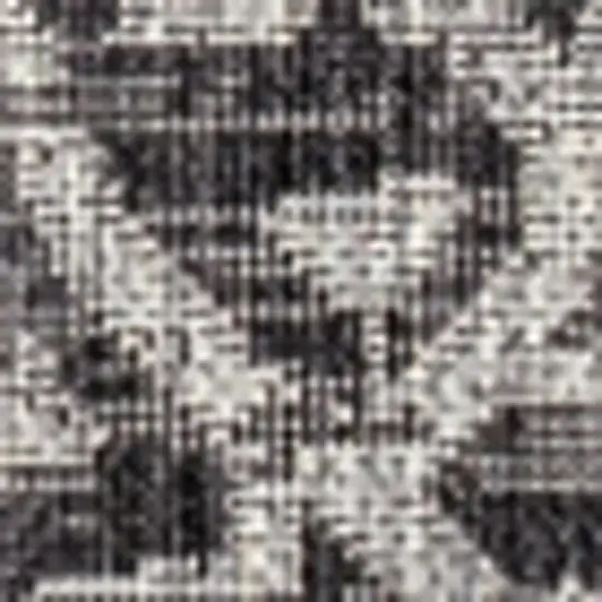 8' Black And Gray Square Medallion Indoor Outdoor Area Rug Photo 2