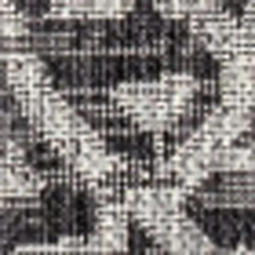 8' Black And Gray Square Medallion Indoor Outdoor Area Rug Photo 2