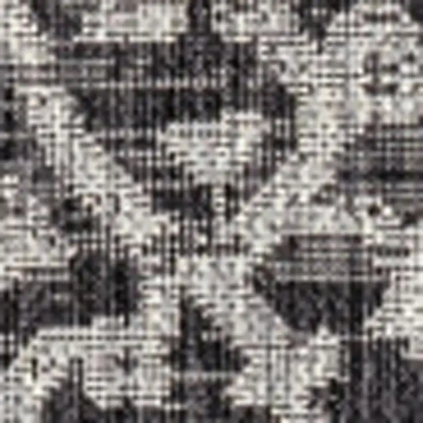 8' Black And Gray Square Medallion Indoor Outdoor Area Rug Photo 3