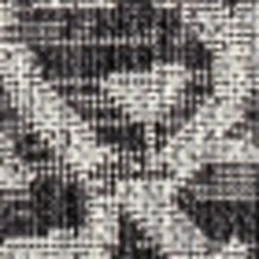 9' Black And Gray Square Medallion Indoor Outdoor Area Rug Photo 2