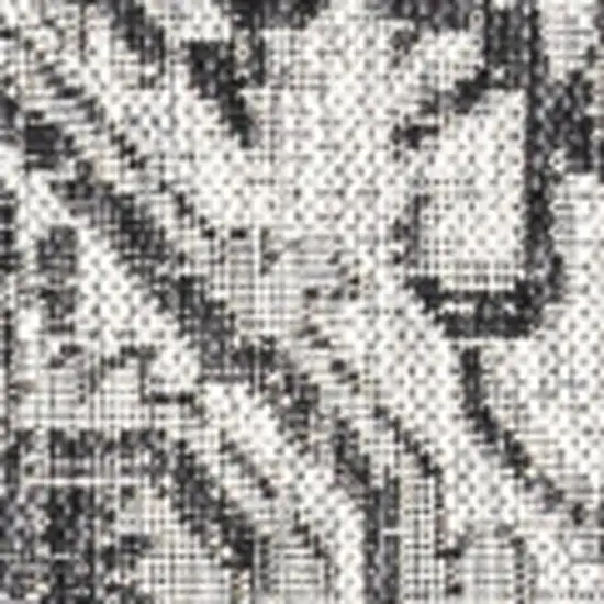 4' Black And Gray Square Medallion Indoor Outdoor Area Rug Photo 2