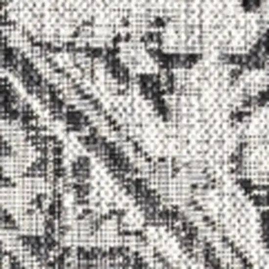 8' Black And Gray Square Medallion Indoor Outdoor Area Rug Photo 2