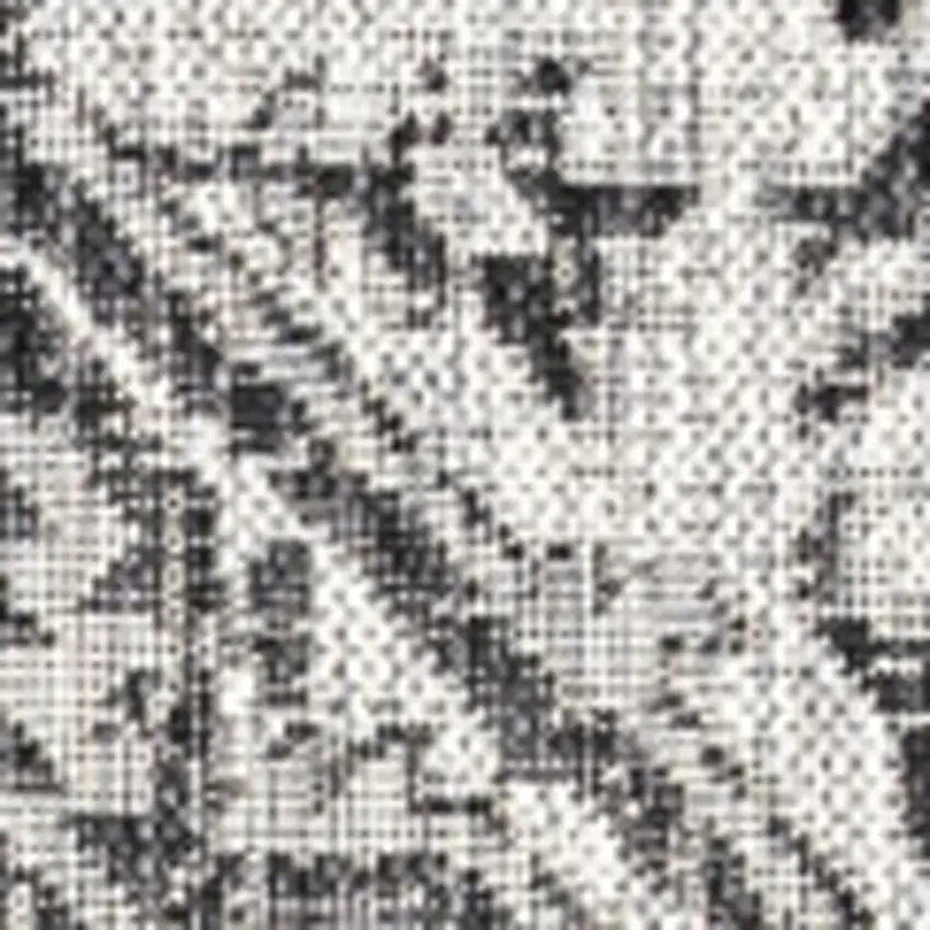 8' Black And Gray Square Medallion Indoor Outdoor Area Rug Photo 2