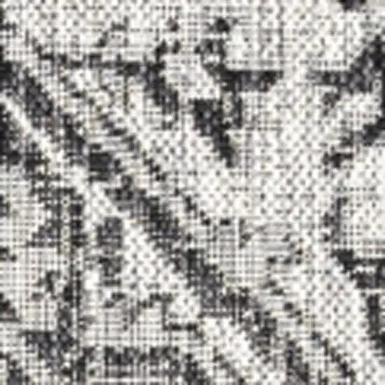 9' Black And Gray Square Medallion Indoor Outdoor Area Rug Photo 2