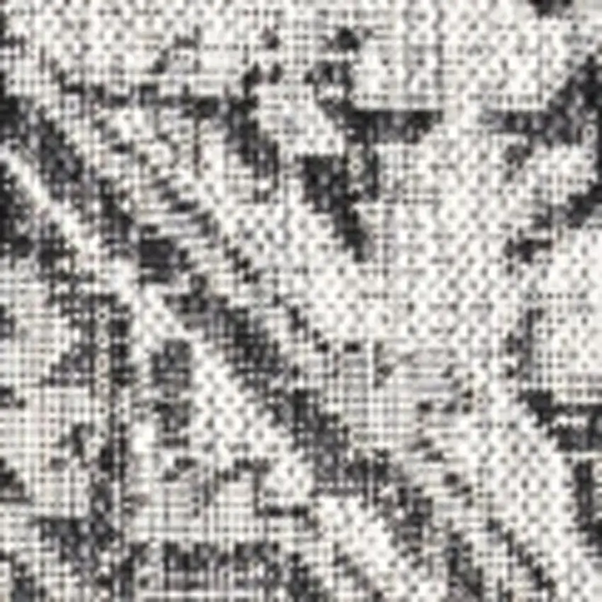 9' Black And Gray Square Medallion Indoor Outdoor Area Rug Photo 2