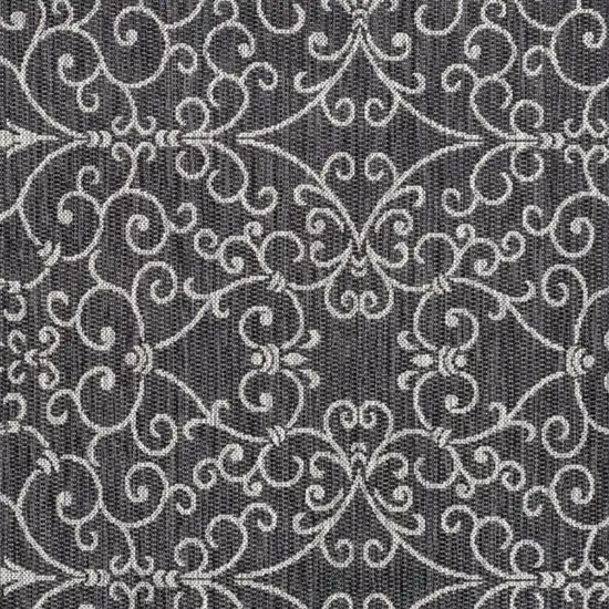 6' Black And Gray Square Medallion Indoor Outdoor Area Rug Photo 2