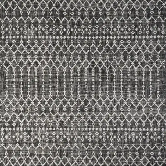 4' Black And Gray Square Trellis Indoor Outdoor Area Rug Photo 1