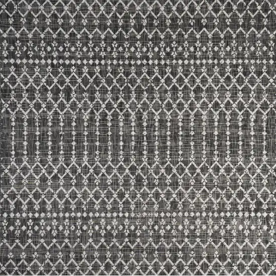 6' Black And Gray Square Trellis Indoor Outdoor Area Rug Photo 3