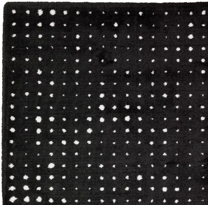 8' Black And Ivory Geometric Runner Rug Photo 7
