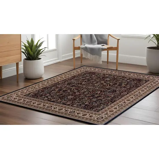8' Black And Ivory Oriental Square Rug Photo 1