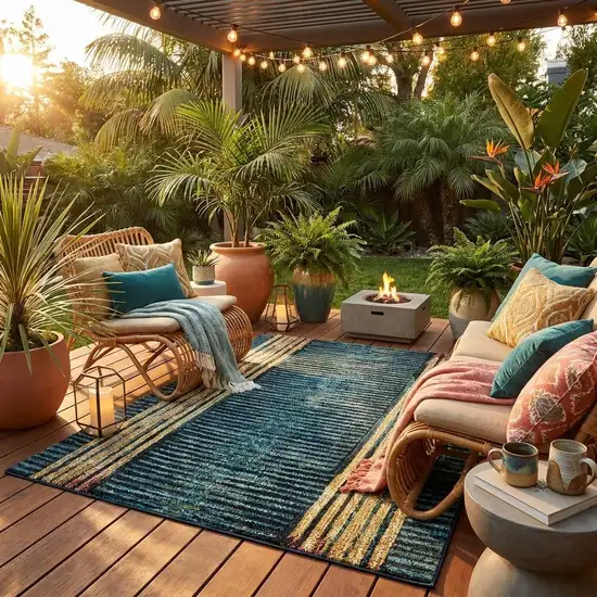 8' Black And Ivory Round Abstract Washable Indoor Outdoor Area Rug Photo 1