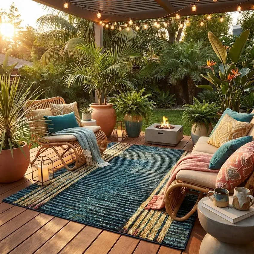 8' Black And Ivory Round Abstract Washable Indoor Outdoor Area Rug Photo 1