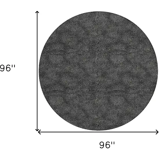8' Black And Ivory Round Geometric Washable Indoor Outdoor Area Rug Photo 9