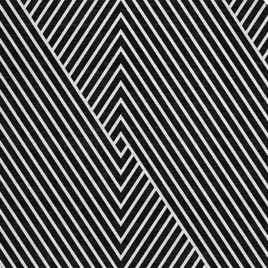 8' Black And Ivory Round Geometric Washable Indoor Outdoor Area Rug Photo 4