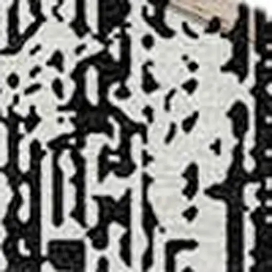 8' Black And Ivory Round Striped Washable Indoor Outdoor Area Rug Photo 5
