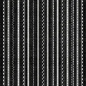 Photo of 8' Black And Ivory Round Striped Washable Indoor Outdoor Area Rug