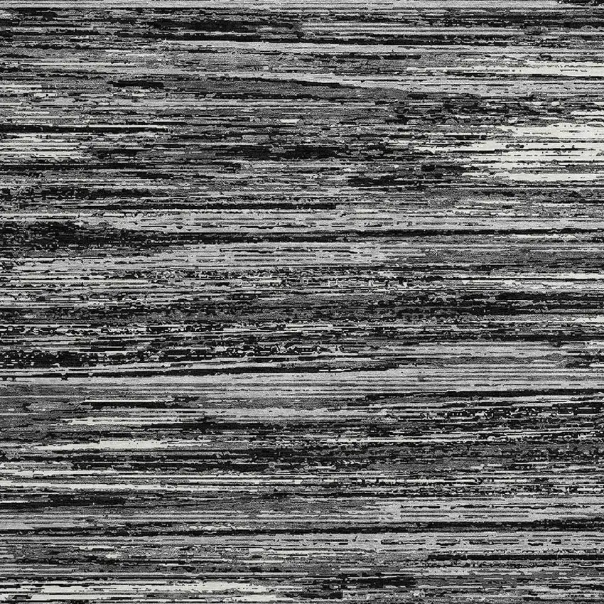 8' Black And Ivory Round Striped Washable Indoor Outdoor Area Rug Photo 4