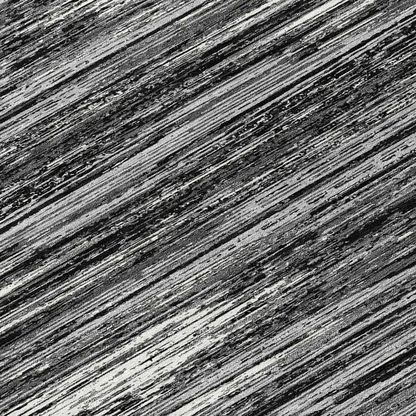 8' Black And Ivory Round Striped Washable Indoor Outdoor Area Rug Photo 8