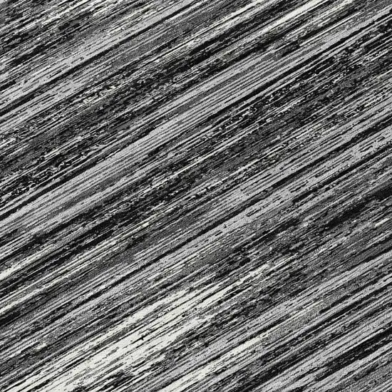 8' Black And Ivory Round Striped Washable Indoor Outdoor Area Rug Photo 8