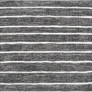 Photo of 8' Black And Ivory Square Striped Indoor Outdoor Area Rug