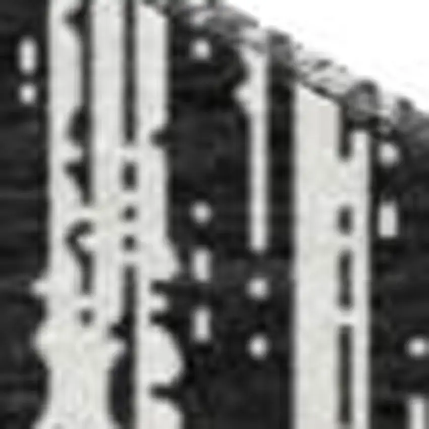 8' Black And Ivory Striped Washable Round Rug With UV Protection Photo 4