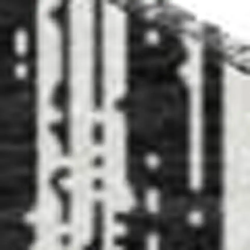 8' Black And Ivory Striped Washable Round Rug With UV Protection Photo 3