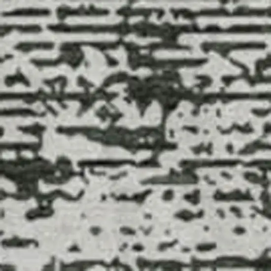 8' Black And Ivory Striped Washable Round Rug With UV Protection Photo 4