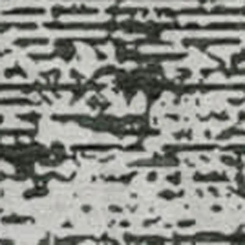 8' Black And Ivory Striped Washable Round Rug With UV Protection Photo 4