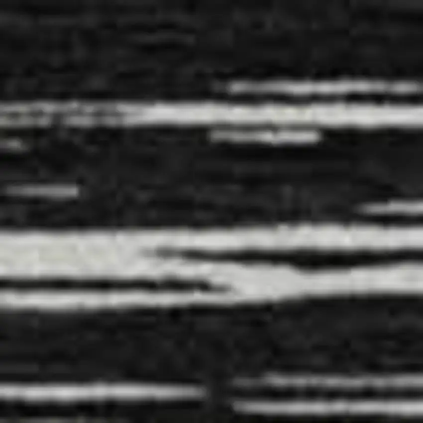 8' Black And Ivory Striped Washable Round Rug With UV Protection Photo 2