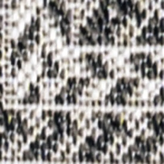 8' Black And Light Gray Striped Indoor Outdoor Runner Rug Photo 2