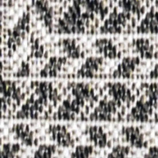 8' Black And Light Gray Striped Indoor Outdoor Runner Rug Photo 3