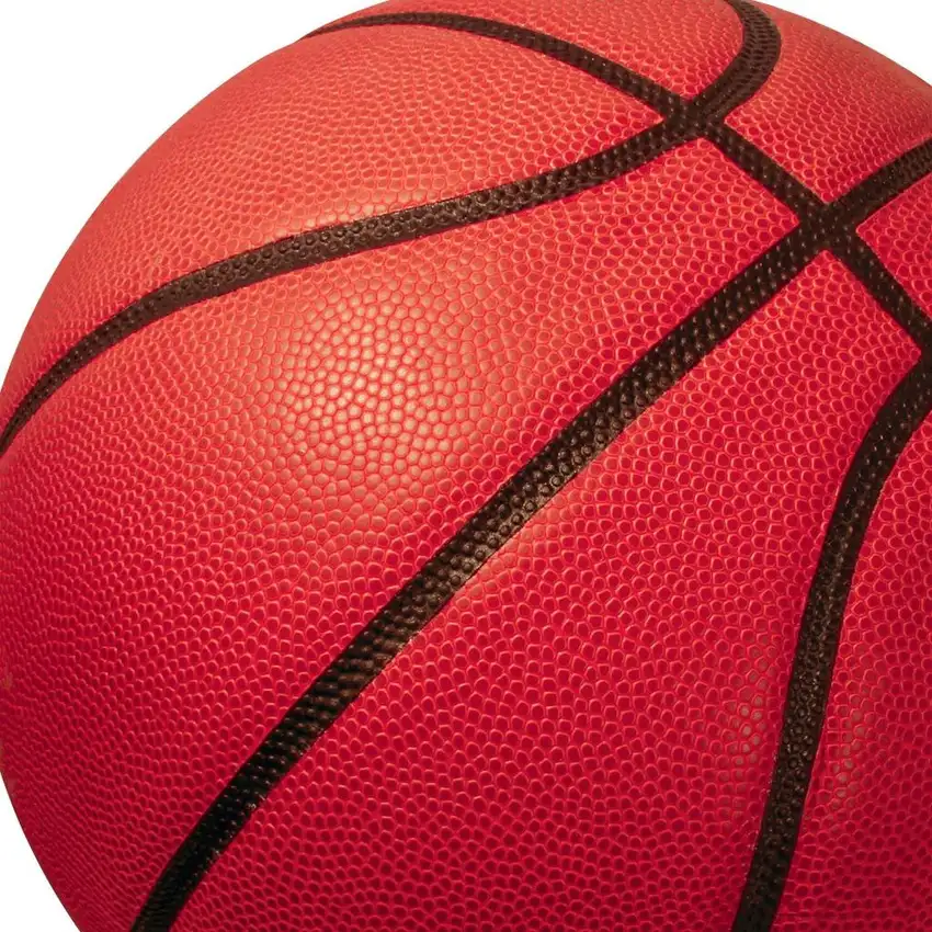 5' Black And Orange Basketball Youthful Washable Round Rug Photo 4