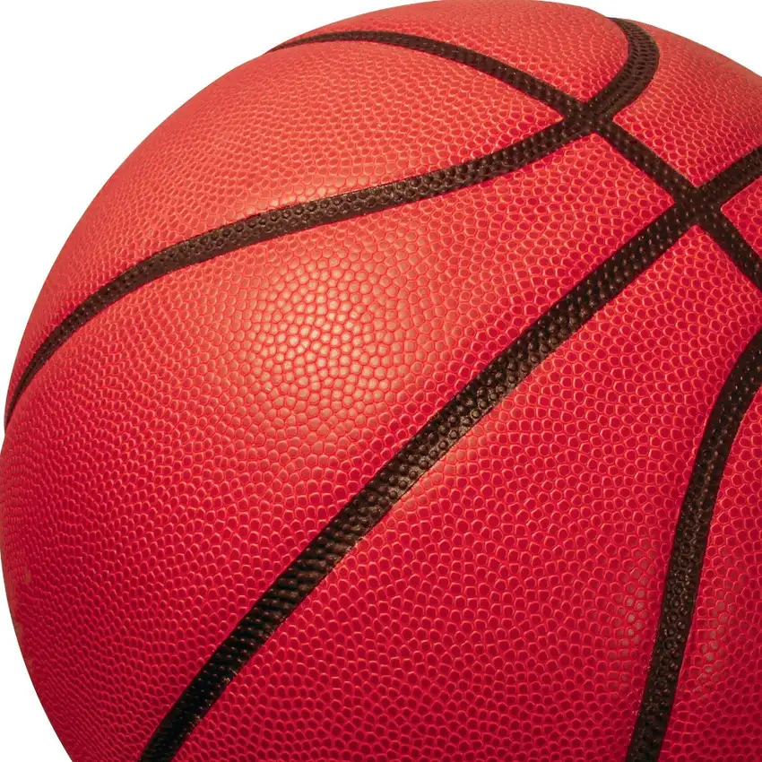 5' Black And Orange Basketball Youthful Washable Round Rug Photo 7