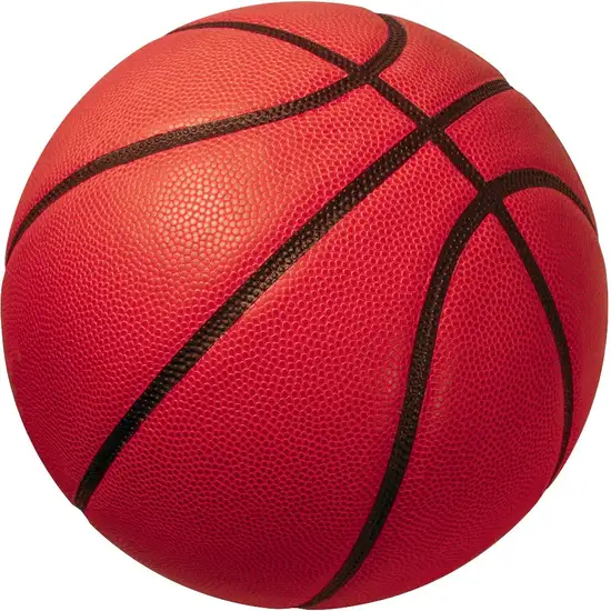 5' Black And Orange Basketball Youthful Washable Round Rug Photo 3