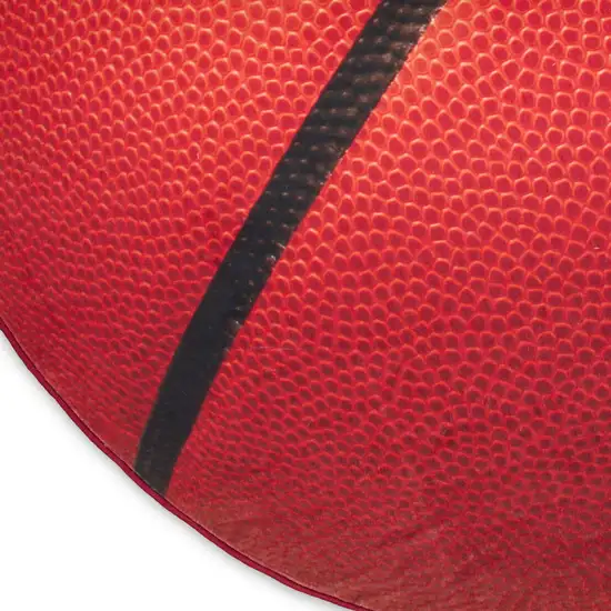 5' Black And Orange Basketball Youthful Washable Round Rug Photo 9