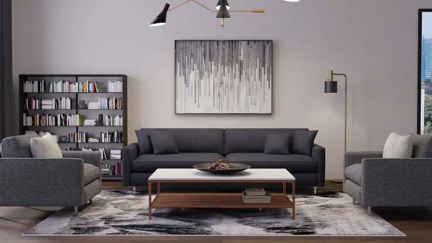 8' Black And Silver Abstract Runner Rug Photo 9