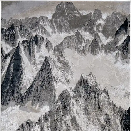 8' Black And Silver Abstract Runner Rug Photo 5